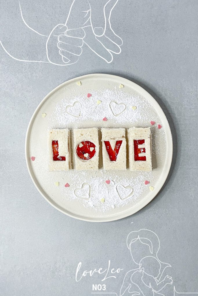 love Leo valentines day kids food design